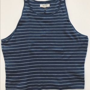 Madewell striped cropped tank